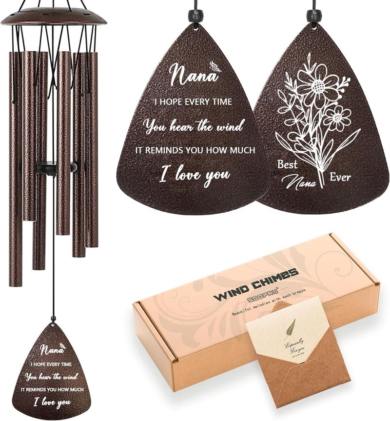 Soopau Nana Gifts, 32" Bronze Wind Chimes Nana Gift, Grandma Gifts from Grandkids, Christmas Birthday Gift for Grandma Nana Grandmother - Image 1